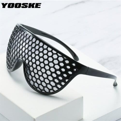 YOOSKE Vintage Funny Sunglasses Men Women Siamese Oversized Sun Glasses Ladies Fashion Porous Hollow Eyewear Party Sunglass