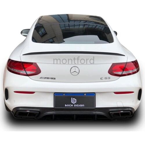 Carbon Fiber Rear Roof Spoiler Trunk Lip Boot Wing For Mercedes Benz C63 W205 C205 2015 + C Class C250 C300 C350 2-door Coupe