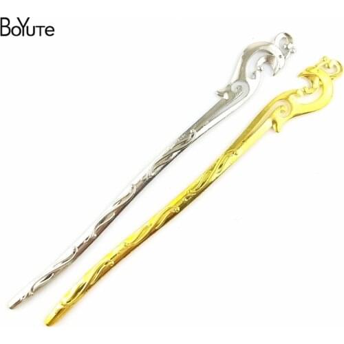 BoYuTe (20 Pieces/Lot) 17*160MM 3 Colors Zinc Alloy Metal Phoenix Bookmark Jewelry Making Hairpin Diy Jewelry Accessories