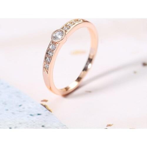 Rose Gold Color TOP Class Rhinestones Studded Wedding / Engagement Finger Rings Jewelry For Women anel R172 R173