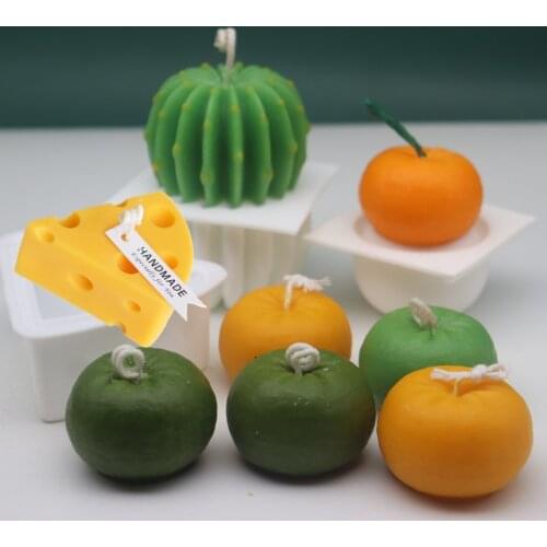 1PC 3D Silicone Candle Mold DIY Candle Making Crafts Baking Model Orange Cheese Shape Wax Model Soap Mould Tool Party Supplies
