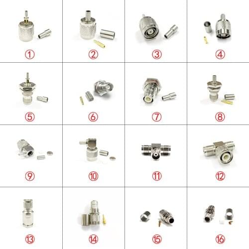 1pc TNC Male Female Plug Jack RF Coax Connector For RG316 RG174 RG58 RG142 Cable Adapter Nickelplated Wire Convertor NEW