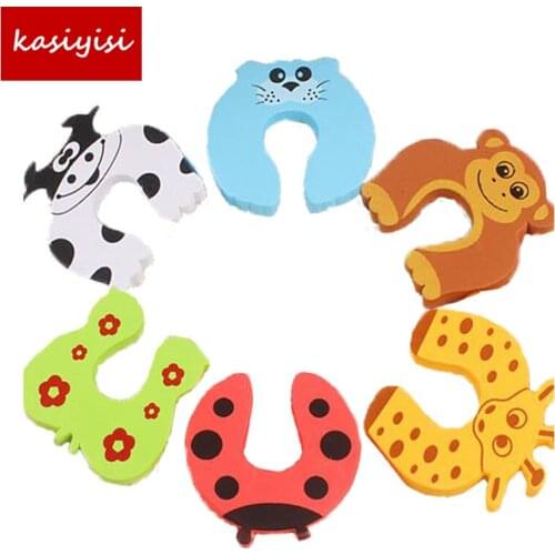 100pcs Kids Baby Cartoon Animal Jammers Stop Edge & Corner Guards Door Stopper Holder lock Safety Finger Protector