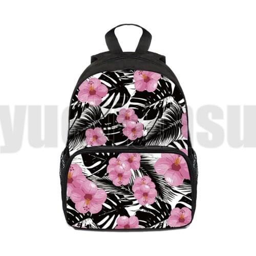 12/16 Inch Flower Anime Bag Kids Cartoon Hawaii Backpack Kindergarten Cute Mini Bag 3D Printed Hawaii Style Backpack Children