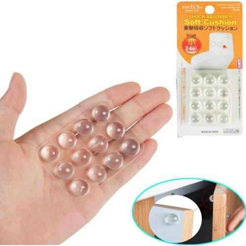 24 Pcs/Set Clear Adhesive Rubber Bumper Baby Protection Sound Dampening Pad Household Drawers Toilet lid Protect Circular Dots