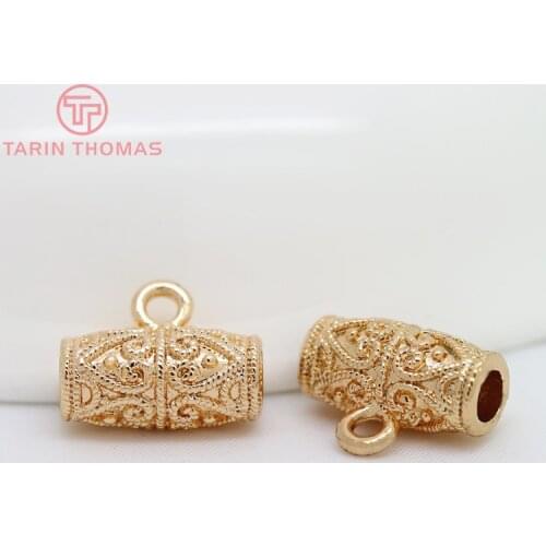 6PCS 10*13MM 24K Champagne Gold Color Plated Brass Charms Pendants Connector High Quality Diy Jewelry Findings Accessories