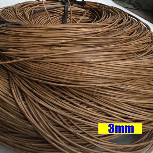 3mm Round Retro Wood Style PE Gradient Synthetic Rattan Plastic Cane Weaving Material For Knit Repair Chair Basket Table Sofa