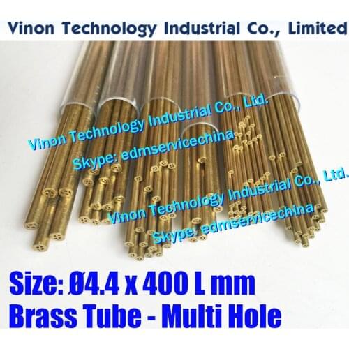 4.4x400MM Brass Tube Multihole (30PCS/LOT), Brass EDM Tubing Electrode Multi-Channel Diam. 4.4 Length 400 for Electric Discharge