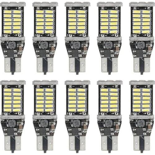 50PCS White T15 LED Bulbs 30-SMD 4014 Daytime Driving Backup Reverse Side Marker Lights High Power 6000K