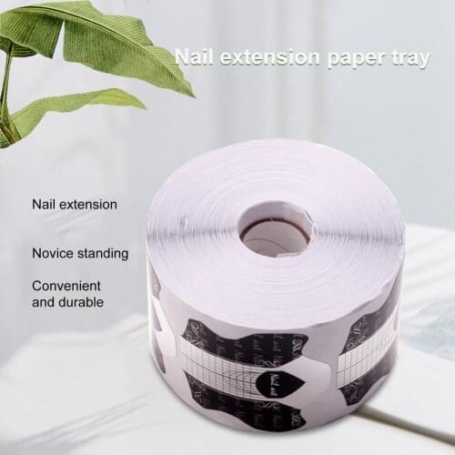 500Pcs/Roll Nail Paper Mold Reusable DIY PVC Nail Gel Extension Sticker French Curve Forms 3D Effect for Manicure