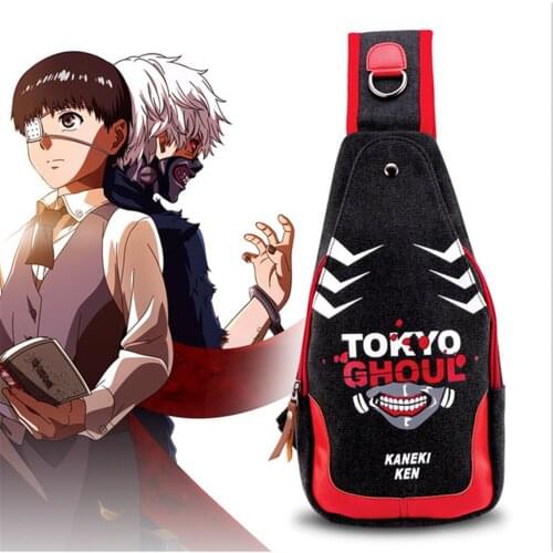 Anime Tokyo Ghouls Logo shoulder bag new Chest package bag boys girls Leisure outdoor bag Teenagers' gifts