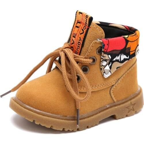 New Baby Boys Shoes Autumn Winter Boots For Girls Leather Martin Boots Kids Cute Cartoon Children Boots Outdoor Toddler Shoes
