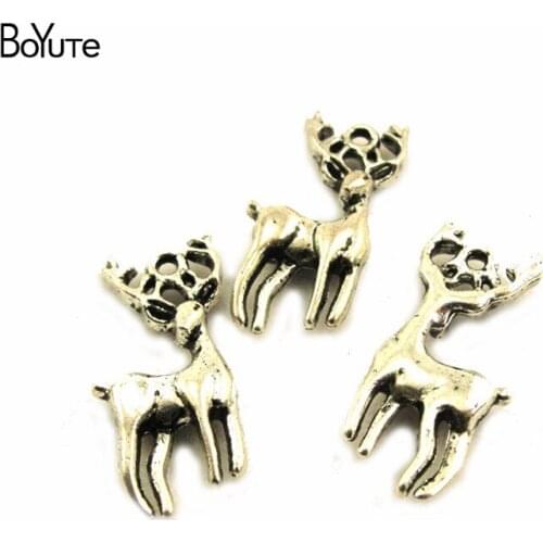 BoYuTe (50 Pieces/Lot) Metal Alloy 26*12MM Deer Pendant Charms Vintage Diy Hand Made Jewelry Accessories