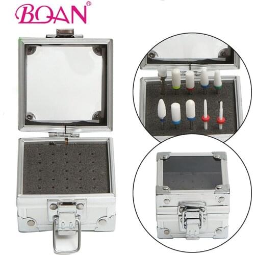 BQAN Aluminum Nail Art Drill Grinding Head Bit Holder Display Storage Box Nail Drill Bits Container Stand Display Rack