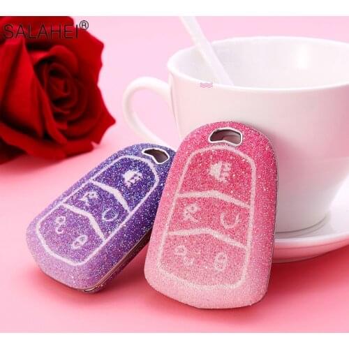 Car Key Cover Case For Cadillac Escalade CTS XTS ATS ATS-L XLS SRX 2015 4/5/6 Button 28T CTS-V XT5 CT6 Car Accessories Keychain