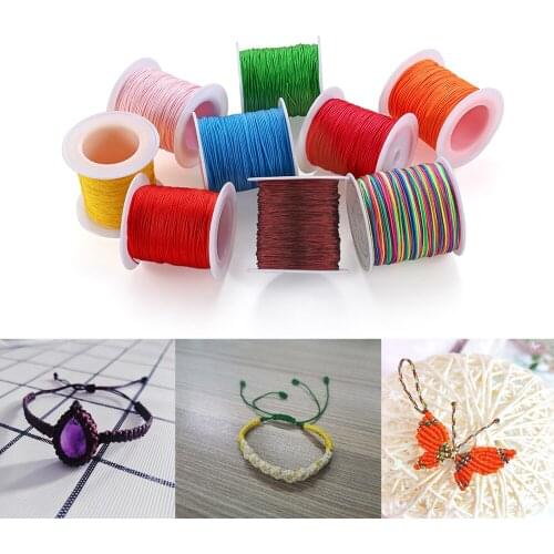 50m/lot 0.8mm Colorful Nylon Cord Handmade Braided Rope Beads Cord Wire For DIY Jewelry Making Needlework Supplies Accessories
