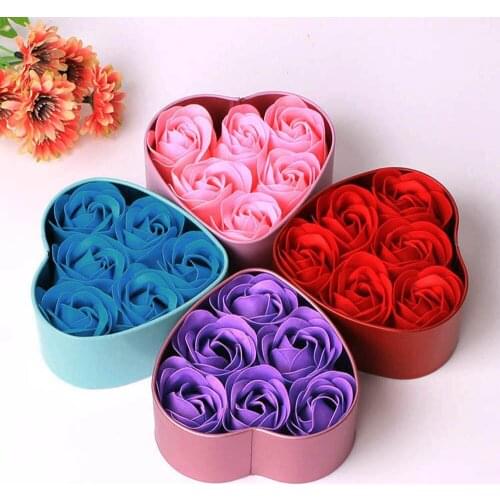 Flower Soap Rose Soap 6pcs Scented Bath Body Petal Rose Flower Soap Case Wedding Festival Decoration Gift Dropshipping