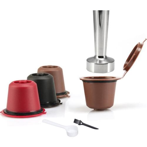 Nespresso Refill Cup Coffee Pods Tamper Sets 3 Coffee Filters 1 Tamper Nespresso Refillable Capsule Capsulas De Cafe Recargables
