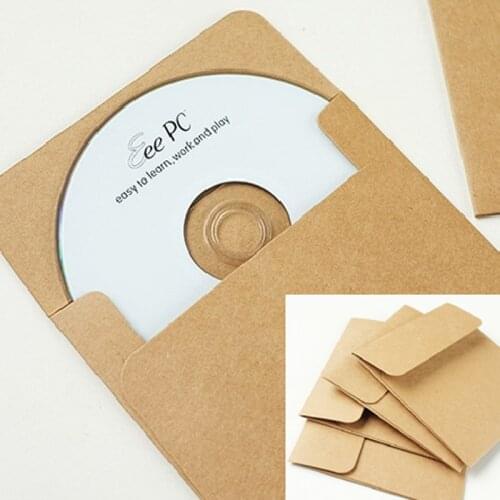 5pcs Thick Envelope Kraft CD Paper Case Bag Blank Kraft Postcard Invitation Letter Stationery Paper Bag 13x13cm