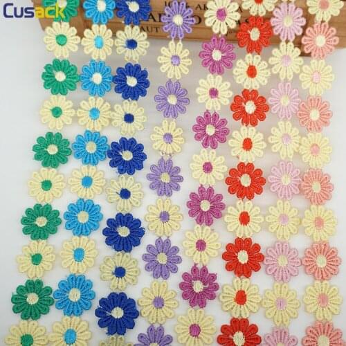 2 yards 1 inch Polyester Embroidered Lace Ribbon Trims for Dress Garments Trimmings Applique Sewing Accessories 8 Colors