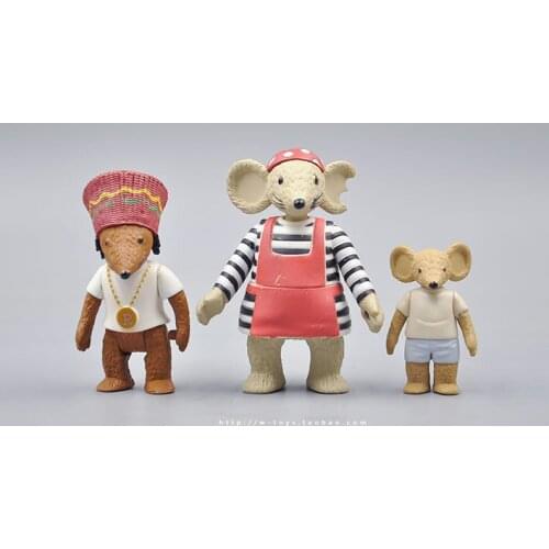 Mini pvc figure mouse model toy 3pcs/set