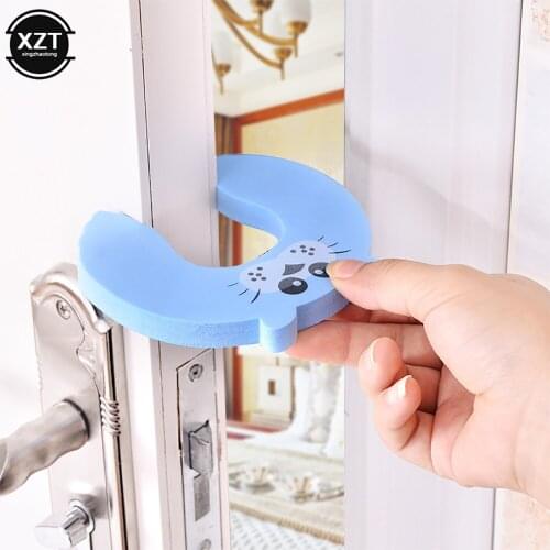 Cartoon Door Stopper Doorknob Wall Protection Children Door Stopper Holder Shockproof Door Crash Pad Children Finger Protecter