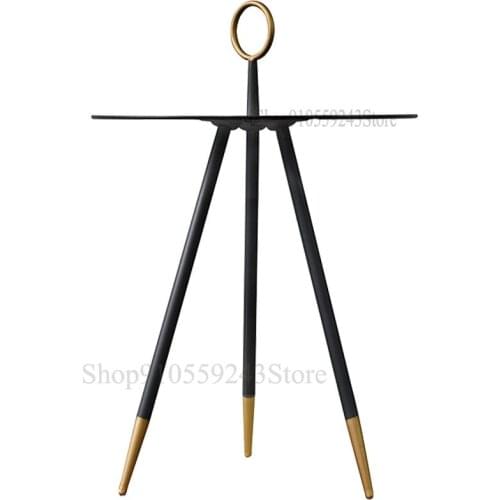 Small Apartment Light Luxury Simple Balcony Corner Table Nordic Living Room Sofa Modern Creative Tempered Glass Round Tea Table