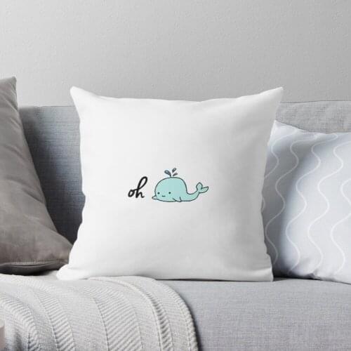 Oh Whale Throw Pillow Cushion Cover Polyester throw pillows case on sofa home living room car seat decor 45x45cm