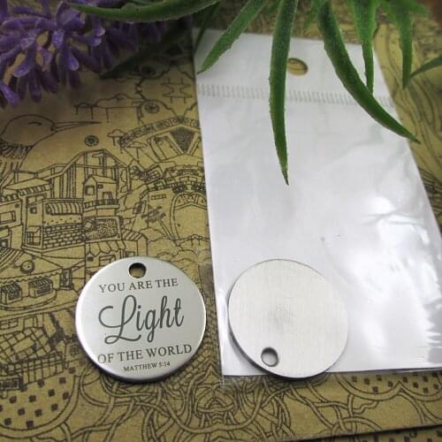 20pcs--"You are the Light of the World matthew 5:14"stainless steel charms more style for choosing DIY Charms from Bible