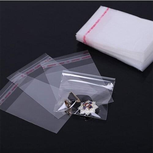 100pcs/lot Multi Size Self Adhesive Seal Clear Plastic Bags Transparent Storage Plastic Poly OPP Bags For Jewelry Packaging