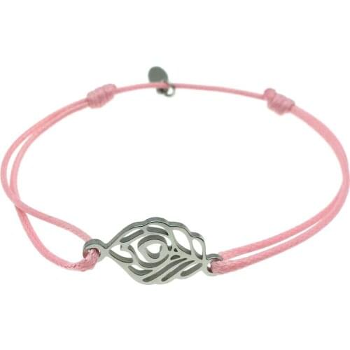 Wish Bracelet Bird Feather Stainless Steel Charm Bracelet Feather Pendant Adjustable String Bracelet