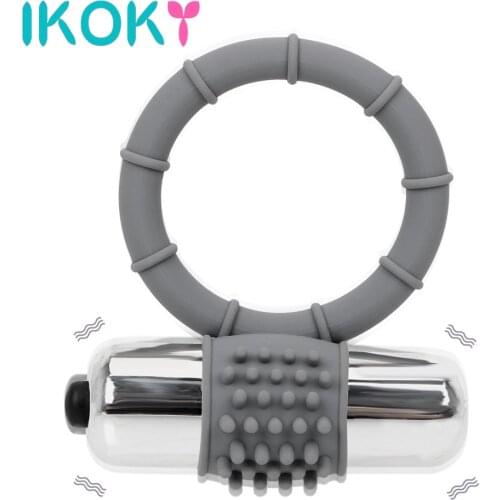 IKOKY Vibrator Penis Rings Vibration Cock Rings Clitoris Stimulator Sex Toys for Men Delay Ejaculation Single Frequency