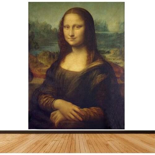 World Famous Painting Mona Lisas Smile Tapestry Wall Blanket Sunflower Starry Oil Painting Artists Home Decoration