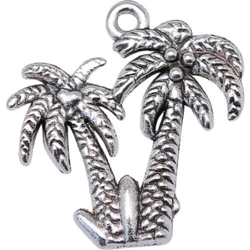 WYSIWYG 10pcs 20x19mm Pendant Palm Tree Tree Coconut Palms Charm Pendants For Jewelry Making Coconut Tree Pendants