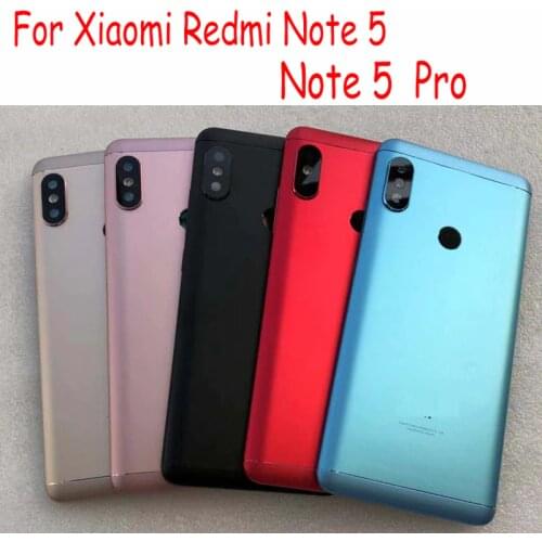 Original For Xiaomi Redmi Note 5 / Note5 Pro Battery Back Cover Rear Door Housing + Side Key + Camera Glass Lens Replacement