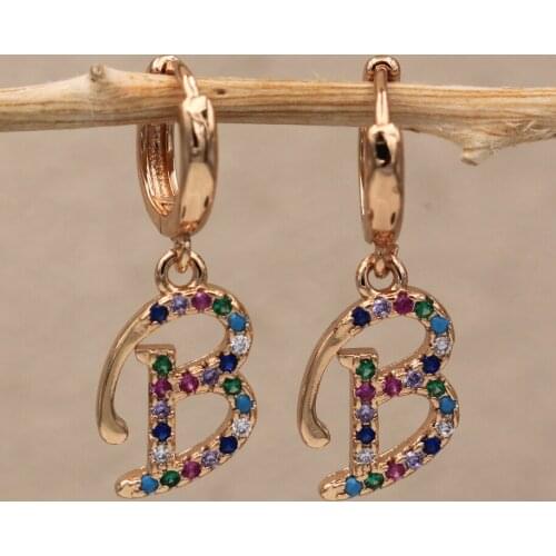 Trendy Drop Earrings Rainbow Cubic Zirconia Gold Plated Copper Earring For Women Fashion Jewelry Accessories Wedding Anniversary