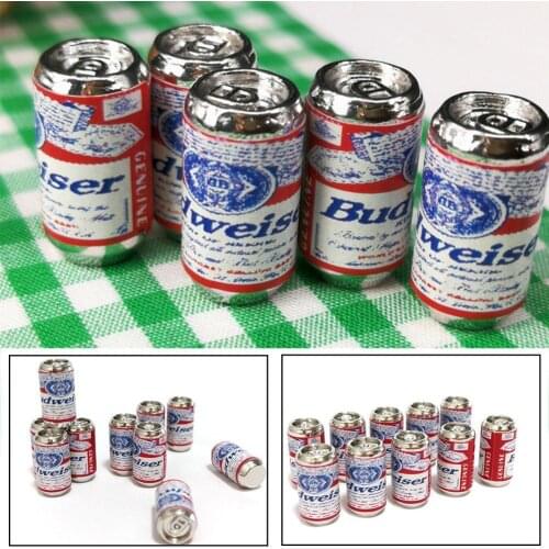 10Pcs/Set 1:12 Scale Dollhouse Accessories Miniature Decor Can Bottle Model Beer Beer Dollhouse Scene Food Model L3W7