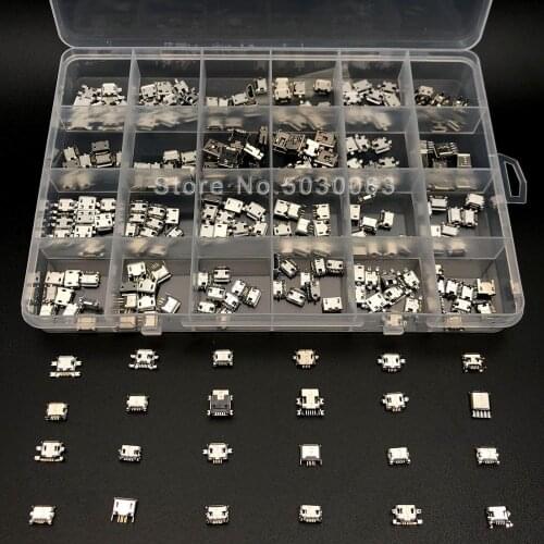 240pcs - 24 Models Micro USB box MINI Android mobile phone charging accessories Connector Socket Jack MP3/4/5 Lenovo ZTE Huawei