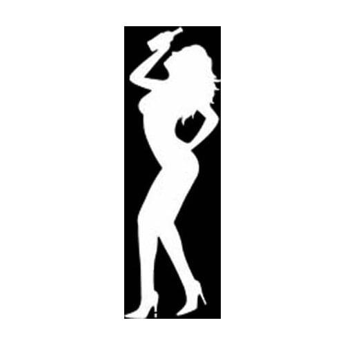 4.2*12.5CM Sexy Drunken Dancing Girl Black/Silver Silhoutte Excellent Design Zero Defect Car Sticker Vinyl Decal C20-0586