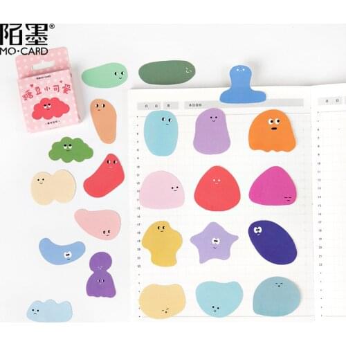 46 pcs Candy Beans Small Expression Deco Stickers Bullet Journaling Accessories Stickers Aesthetic Scrapbooking DIY Stationery