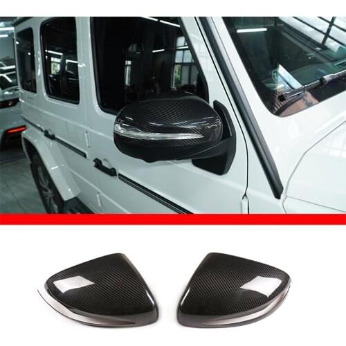 For Mercedes-Benz G-Class G500 G63 2019-2020 Rearview Mirror Cover Real Carbon Fiber Decorative Frame Modification Accessories
