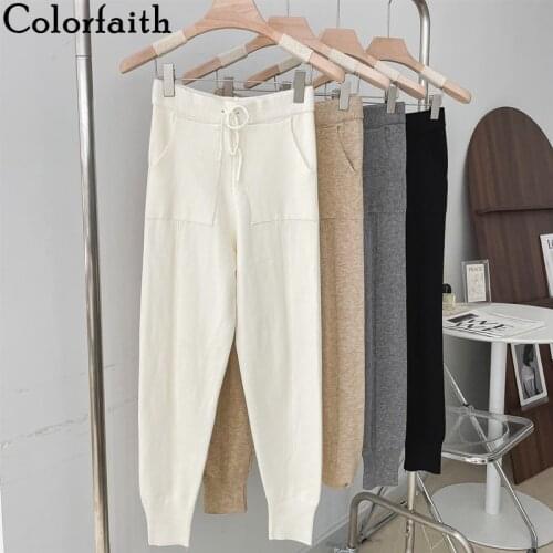 Colorfaith Women's Knitted Trousers