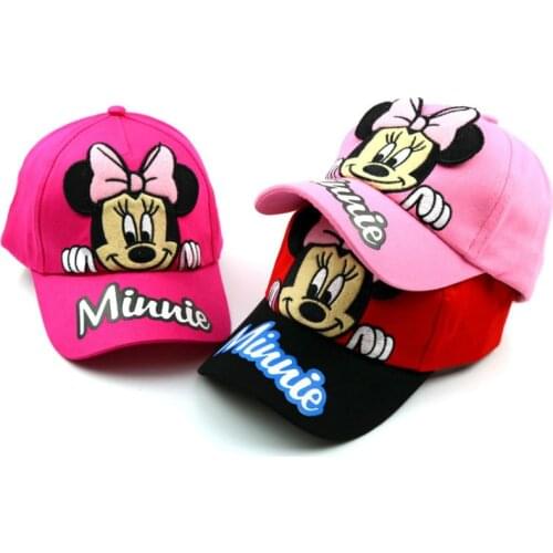 Spring Cartoon Mickey Minnie Print Children Embroidery Cotton Baseball Caps Kids Boy Girl Hip Hop Hat Spiderman Cosplay Sun Hats