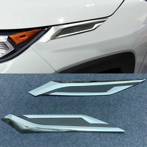 For Toyota Rav4 2019-2020 Carbon Fiber Chrome Front Head Light Eyebrow Cover Trim 2pcs Car modification Auto parts