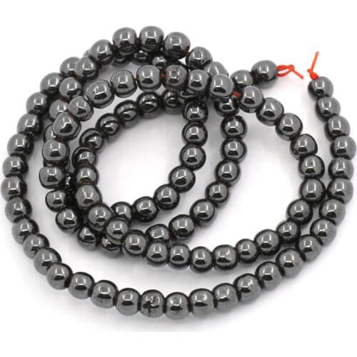 DoreenBeads Magnetic Hematite Beads Round Gunmetal Natural Stone Loose Beads For Jewelry Making DIY Bracelet 4 6 8 10mm
