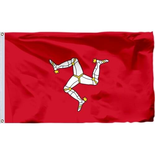 British Isle of Man Flag 150X90cm (3x5FT) 120g 100D Polyester Double Stitched High Quality Banner Free Shipping
