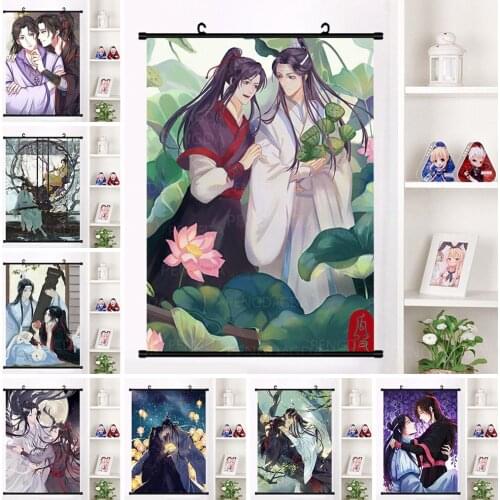 HD Printed Grandmaster of Demonic Picture Anime Character Canvas Painting Plastic Hanging Scrolls Poster Wall Artwork Home Decor