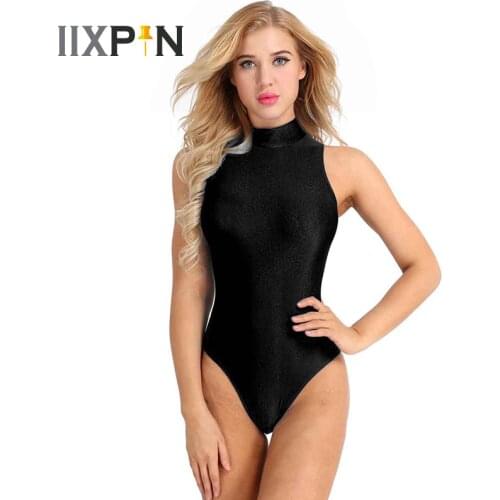 IIXPIN Women Professional Ballet Leotard Ballerina Party Dancewear Sleeveless Stretch Adult Dance Gymnastics Leotard Bodysuit