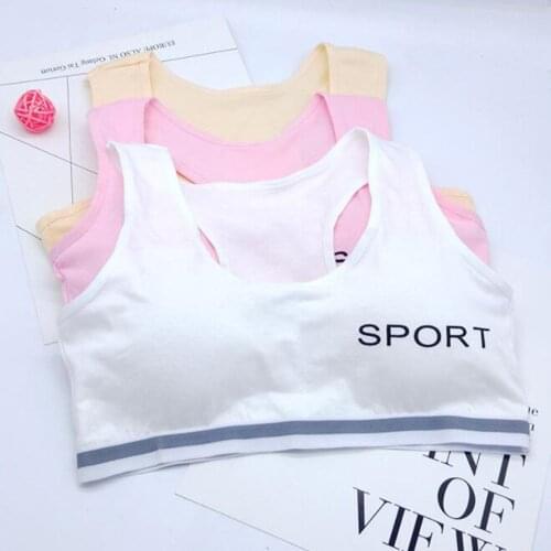 Lovely Girls Letters Printing Sports Bra Underwear Vest Children Cute Underclothes Sport Running Undies Seamless Girls Tank Tops