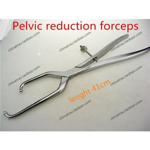 Medical reconstruction orthopedic instrument Pelvic reduction forceps Asymmetrical head Reset device Pelvis reduction device